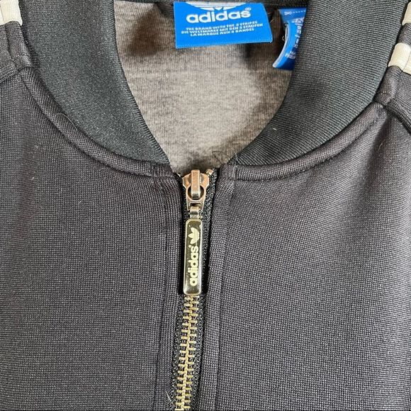 Adidas Black & White 3 Stripe Track Zip up Sweater Size XL - Picture 4 of 11